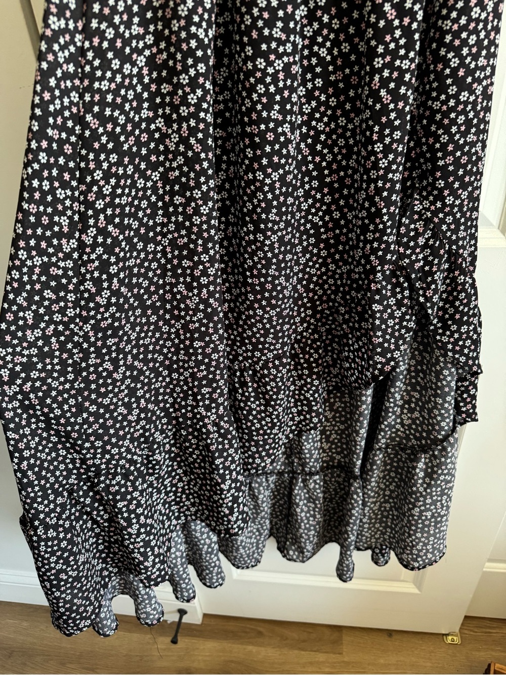 Blue Rain Black Floral Off-Shoulder Maxi Dress with Side Slit - Picture 7 of 10